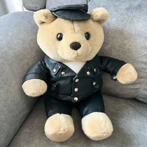 Ganz Vintage 1992 Marlo Brando Plush Teddy bear Stuffed Animal Biker Collectible